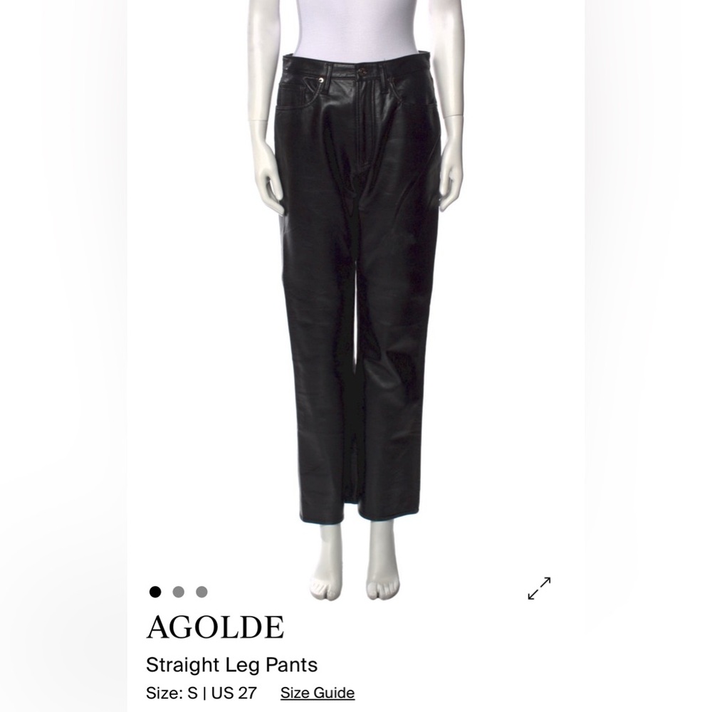 Agolde Black Recycled Leather Pants 27